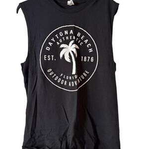 Black Daytona Beach Muscle Tee Size L